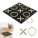 Kuabiz Tic Tac Toe Decor 10 x 10 Inch Wooden Black Wood Board with GoldSilver X and O Pieces Modern Minimalist Coffee Table Decor for Living Room Office and Bookshelf Display Gold - Image 2