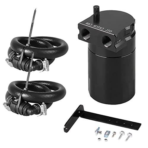BOMLING 350ml Aluminum Oil Catch Can Polished Oil Separator Tank Compatible with Ford F150 2.7EB 3.5EB 5.0L Passenger Side 2011-2021, Expedition 3.5L EcoBoost 2018-2021, Raptor 3.5L Ecoboost 2017-2021,Red - Image 1