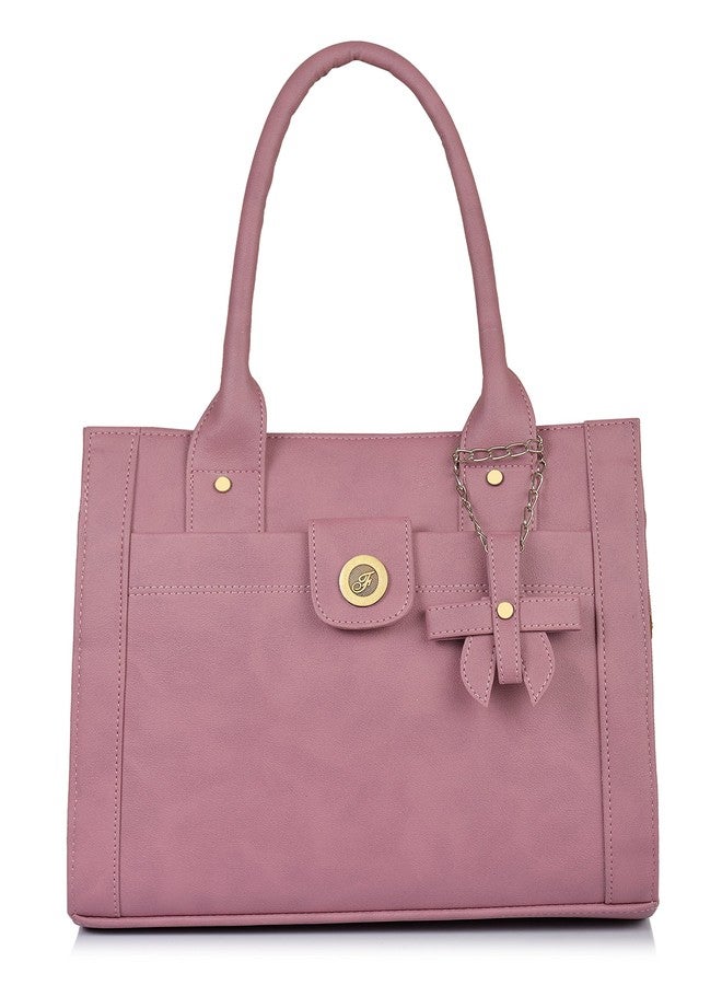 Fostelo Women's Angel Kiss Satchel Tote Handbag for Women | Ladies Purse | Stylish Shoulder Bag | Gift For Women | Light Pink - Image 2