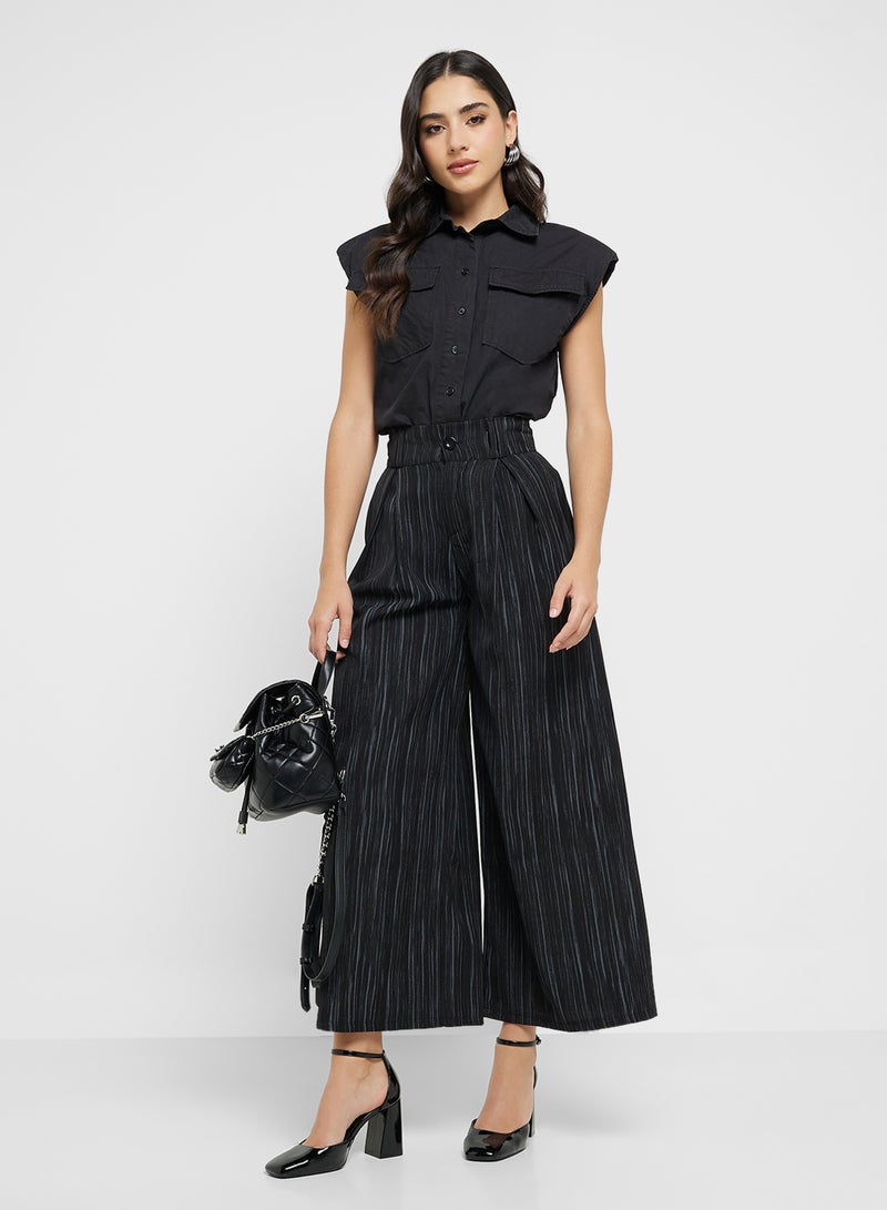 ELLA Wide Leg Pinstripe Pants  - Image 1