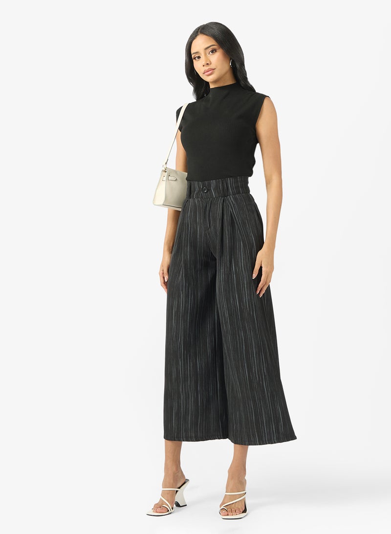ELLA Wide Leg Pinstripe Pants - Image 2