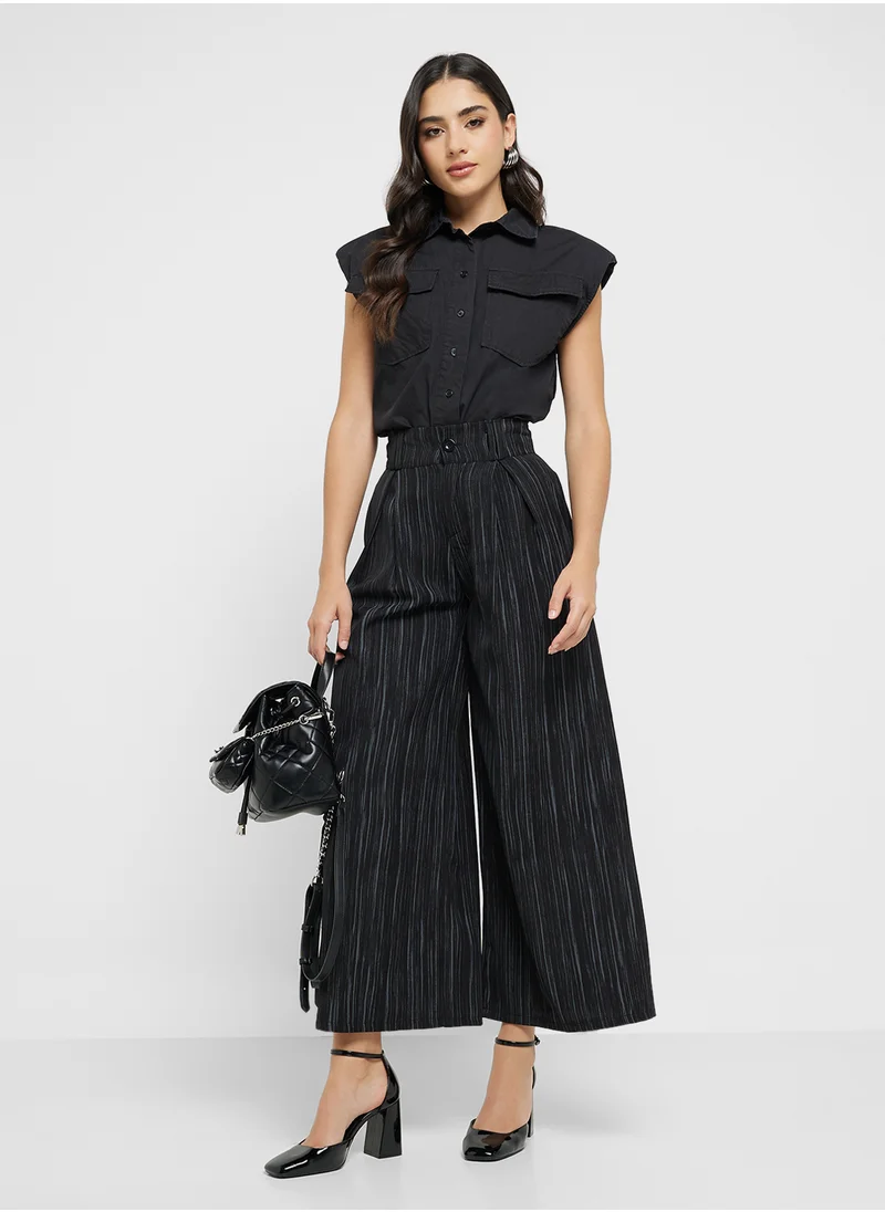 ELLA Wide Leg Pinstripe Pants