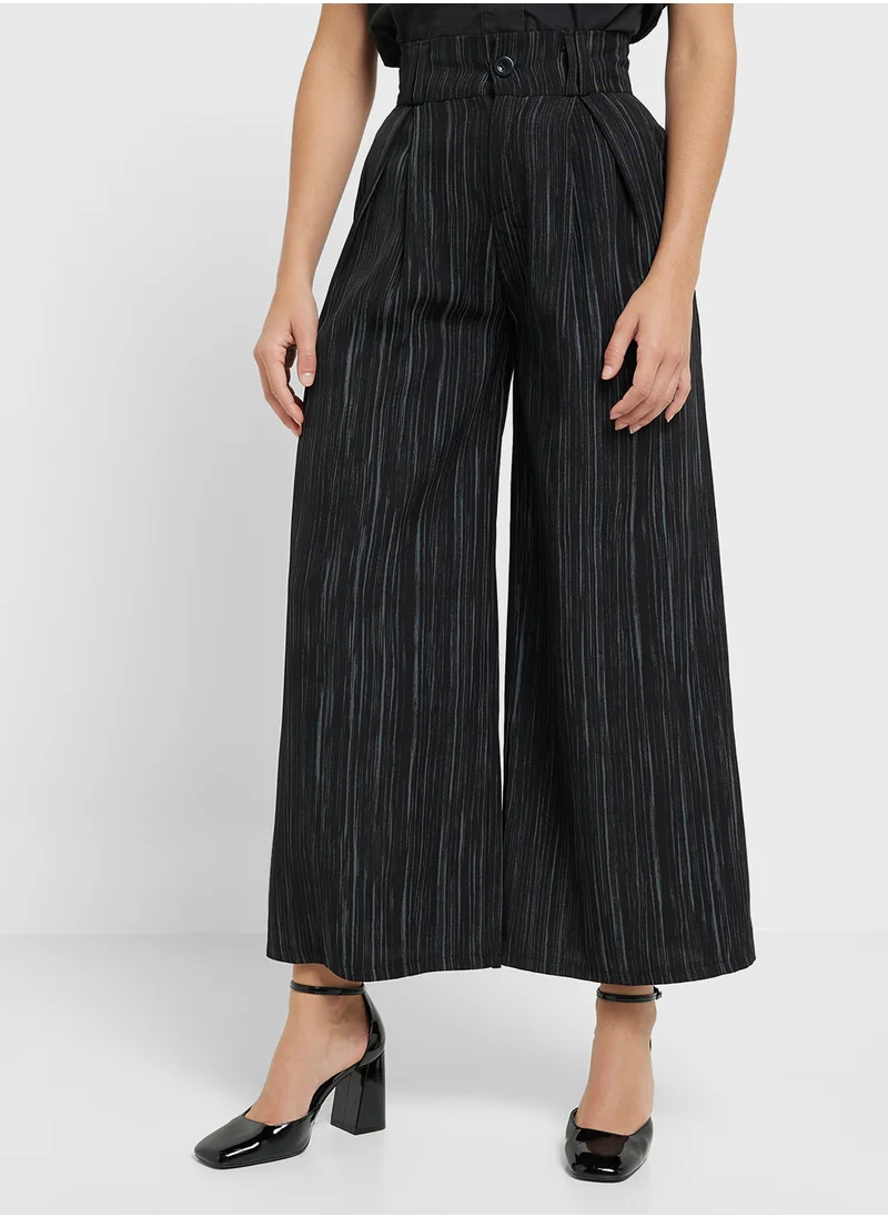 ايلا Wide Leg Pinstripe Pants