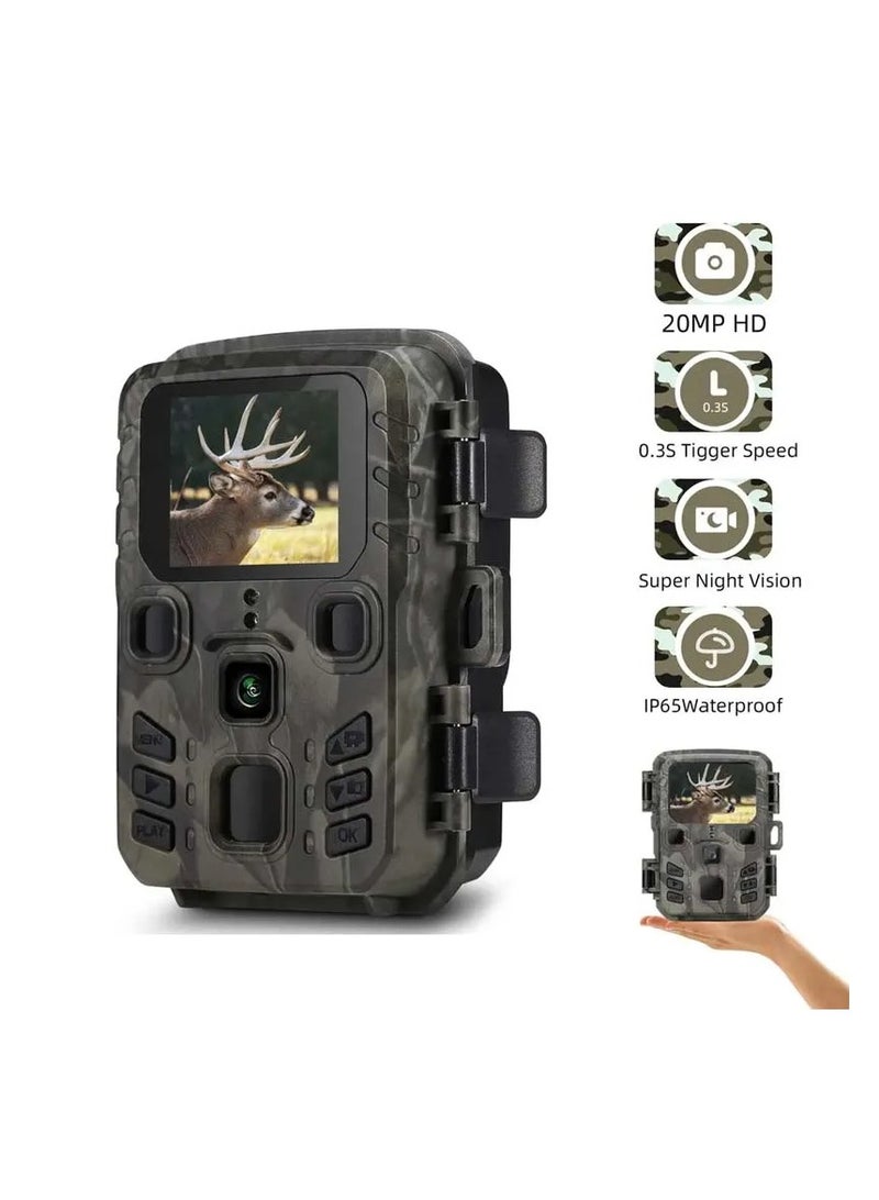 AROAQ Mini301 Trail Camera Night Vision Hunting Motion 1080P 20MP IP65 Waterproof Outdoor Wild Camera with IR LED Range Up To 65ft - Image 2