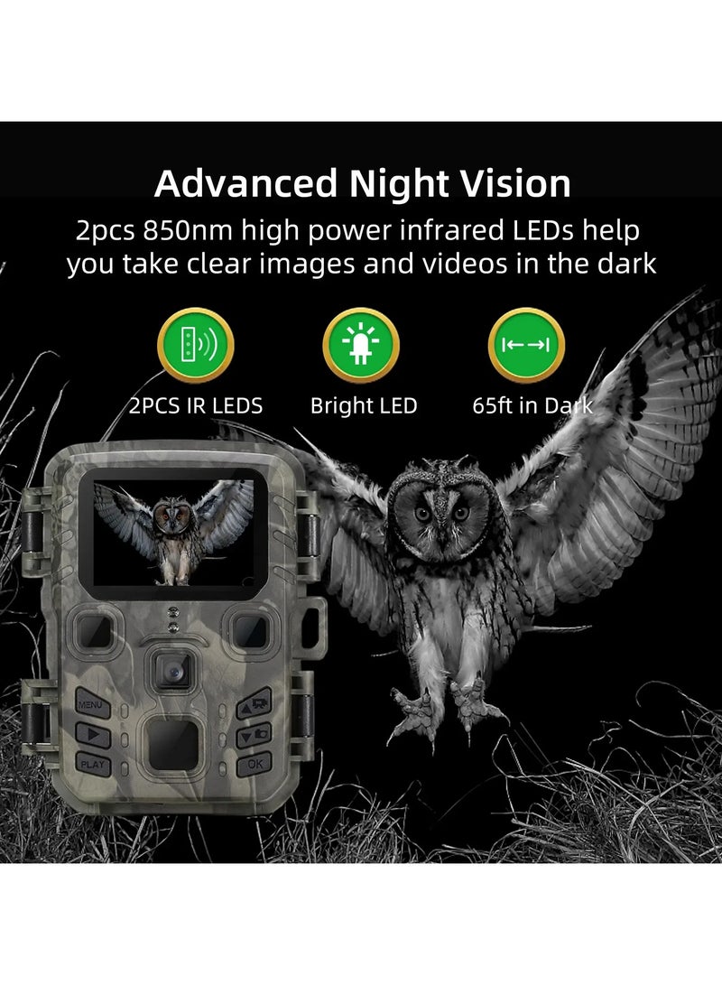 AROAQ Mini301 Trail Camera Night Vision Hunting Motion 1080P 20MP IP65 Waterproof Outdoor Wild Camera with IR LED Range Up To 65ft - Image 3