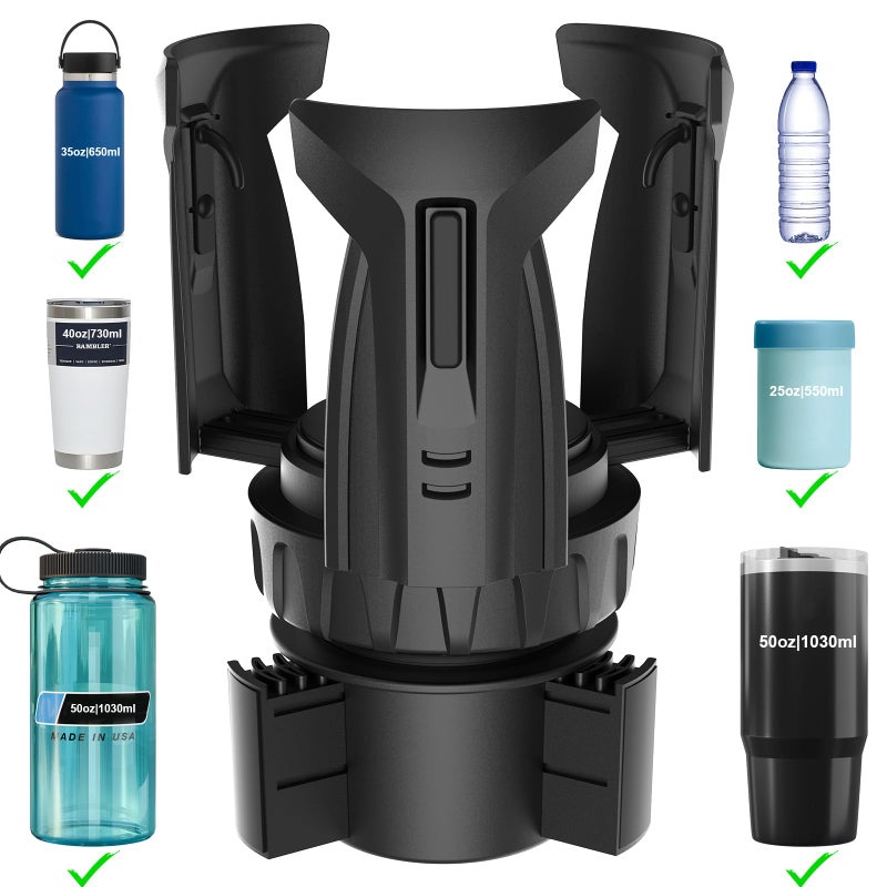 Zeyitian Cup Holder Expander Automatic Car Cup Holder Expander Holds Large Water Bottles for Yeti Owala Travel Tumbler Mugs Adjustable Arms Extendable Base Insert Accessories CUP03T 1PACK - Image 3