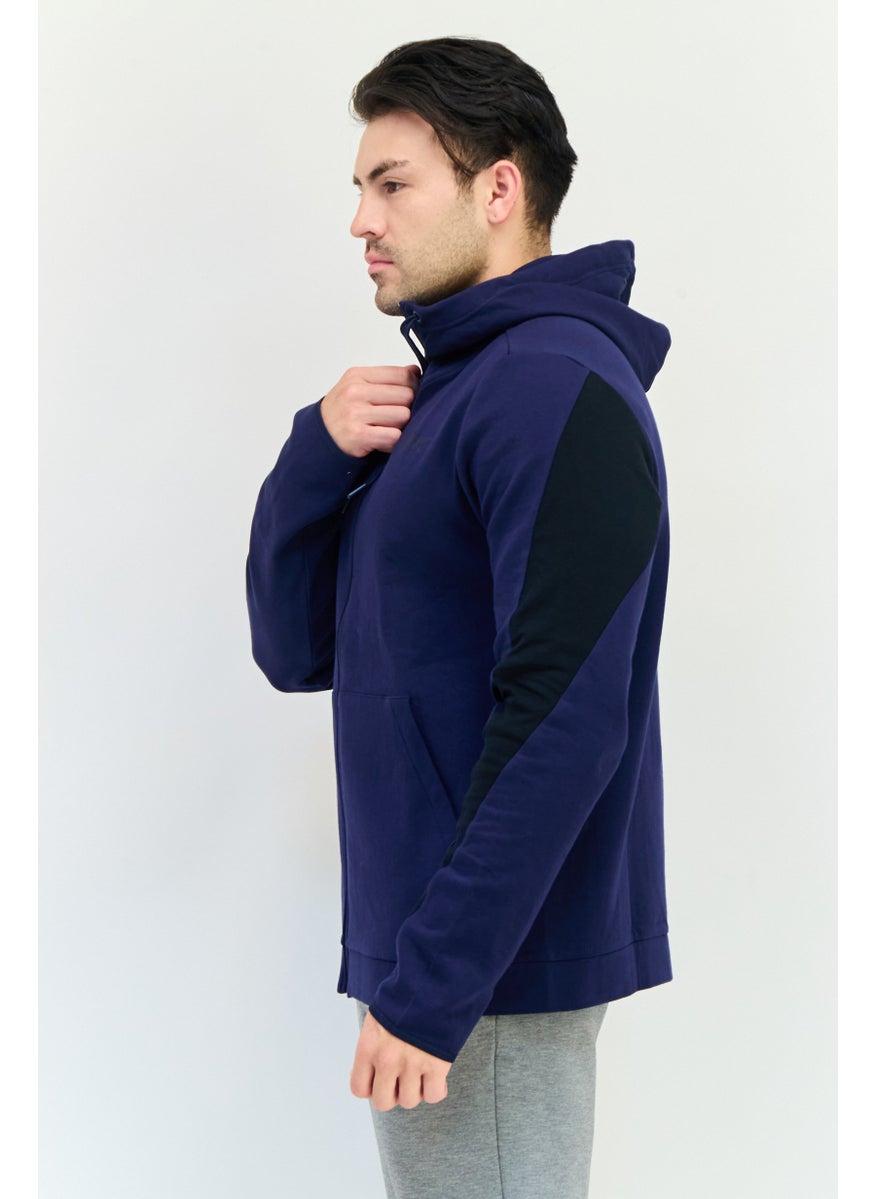 Reebok Men Sportswear Fit Hooded Outdoor Sweatshirt, Navy  - Image 2