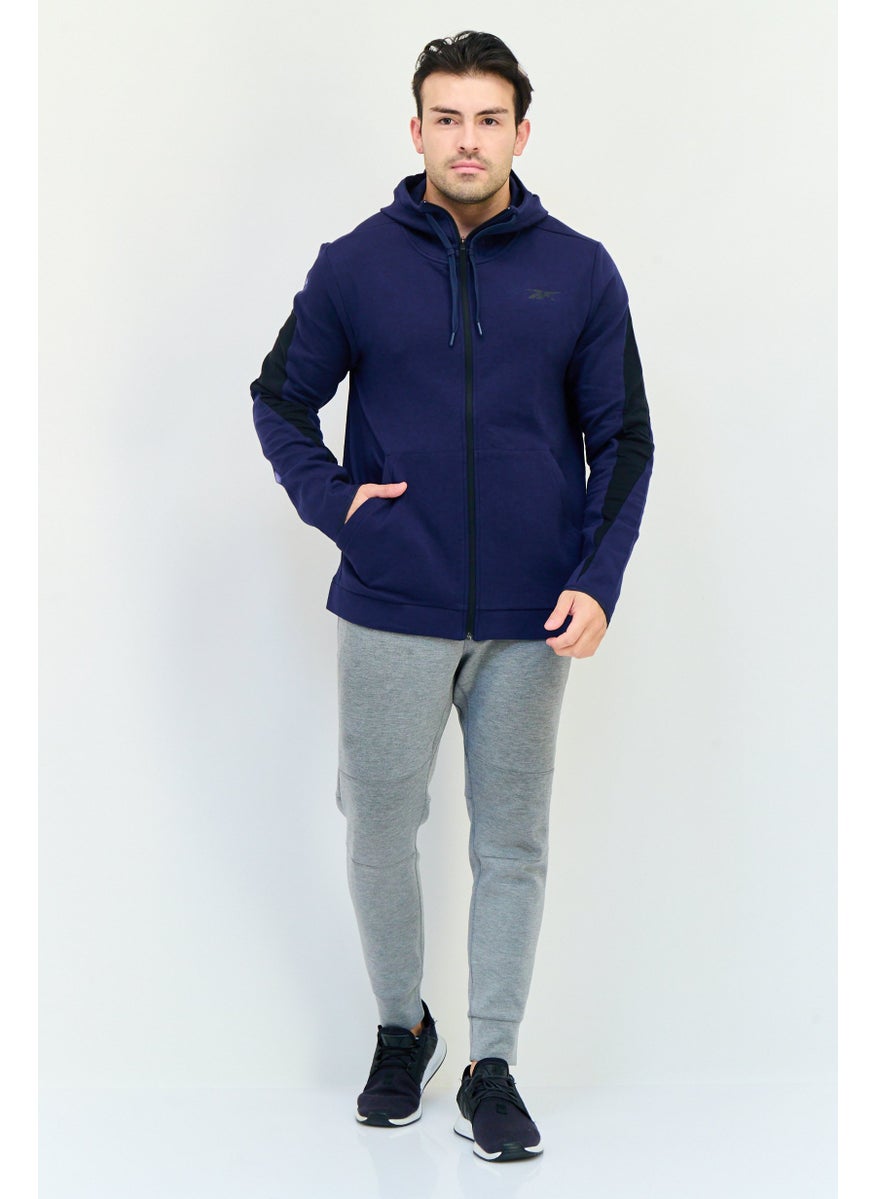 Reebok Men Sportswear Fit Hooded Outdoor Sweatshirt, Navy  - Image 4