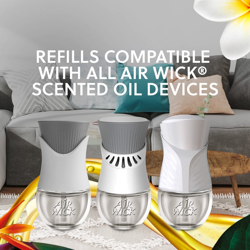 Air Wick عبوة إعادة تعبئة زيت معطر هواء Air Wick، 5 قطع، هاواي والفانيليا وبابايا الورد، معطر هواء، زيوت أساسية - Image 3