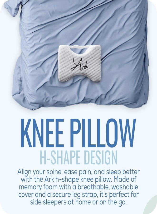 ARK وسادة الركبة من أرك مصنوعة من فوم الذاكرة للذين ينامون على الجانب - على شكل حرف H مع حزام للساق لتخفيف آلام العصب الوركي والورك والظهر - مع قناع للعين وغطاء إضافي قابل للغسل - Image 4