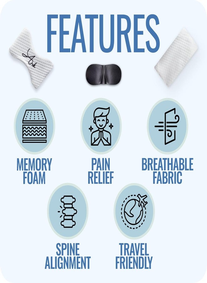 ARK وسادة الركبة من أرك مصنوعة من فوم الذاكرة للذين ينامون على الجانب - على شكل حرف H مع حزام للساق لتخفيف آلام العصب الوركي والورك والظهر - مع قناع للعين وغطاء إضافي قابل للغسل - Image 5