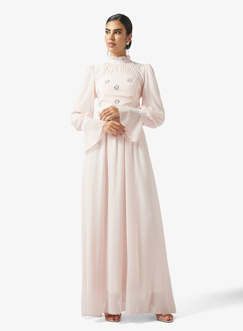 Khizana Puff Sleeve Dress With Embellished Corset - Image 1