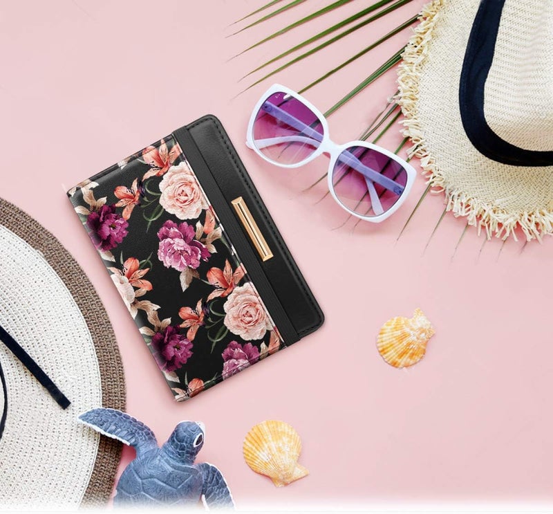 Coco Rossi Cleaner resistant Passport Holder Cover RFID Blocking Cute Slim Travel Passport Wallet for Women,Black Home & light industrial compatible - Image 5