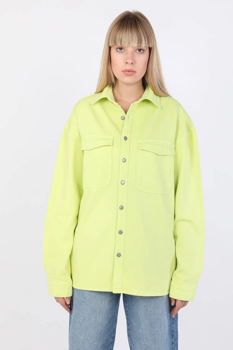 Banny Jeans Women's Oversize Jean Shirt Neon Green