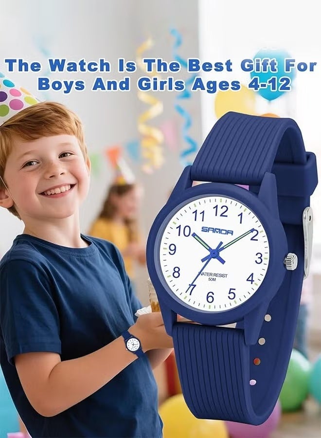Kids Analog Watches for Girls Boys Watches with Soft Band Learning Time 50M Waterproof Children Watch Easy to Read for Ages 4-12 Kids Gift - Image 4