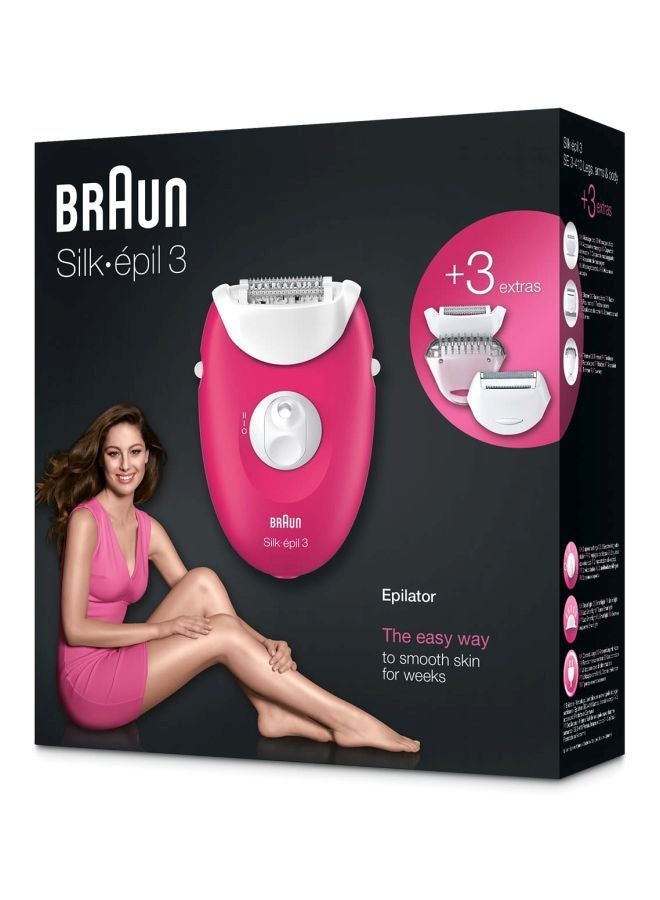 BRAUN Silk-Epil 3 Cordless Epilator Pink/White - Image 2