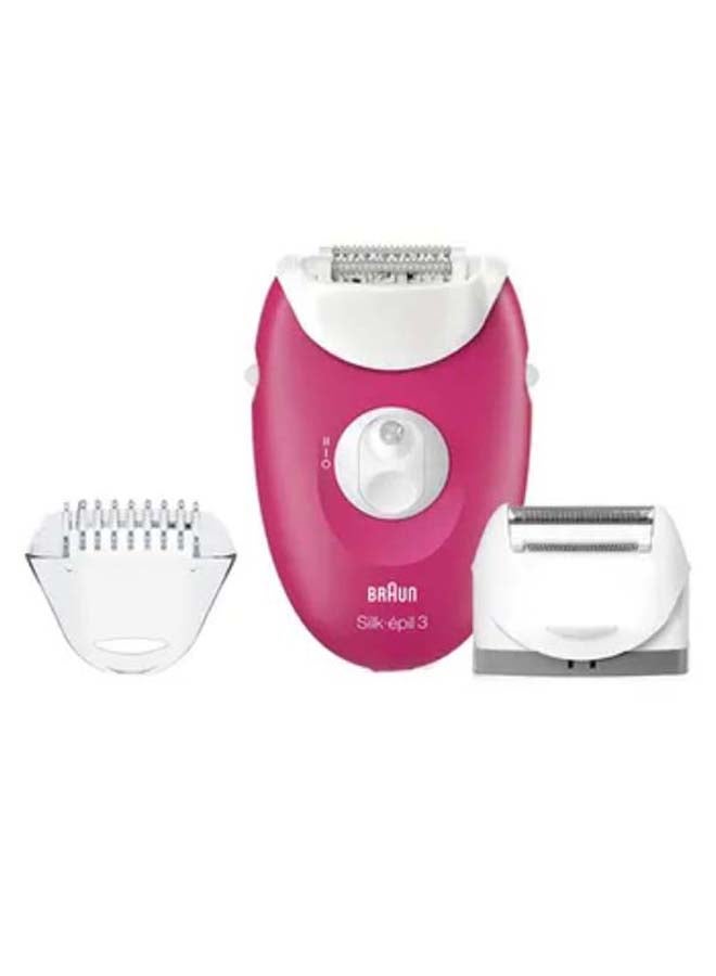 BRAUN Silk-Epil 3 Cordless Epilator Pink/White - Image 1