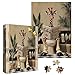 Larkipuzz Funny Giraffe Newspaper Puzzles for Adults 1000 Pieces Vintage Cute Bathroom Animal Jigsaw Puzzle Difficult Toilet Paper Art Puzzles - Image 2