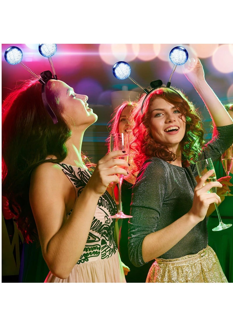 Loquat 2 Pcs Martian Antenna Headband, Light up Alien Headband Glitter Accessories for Party Cosplay - Image 4