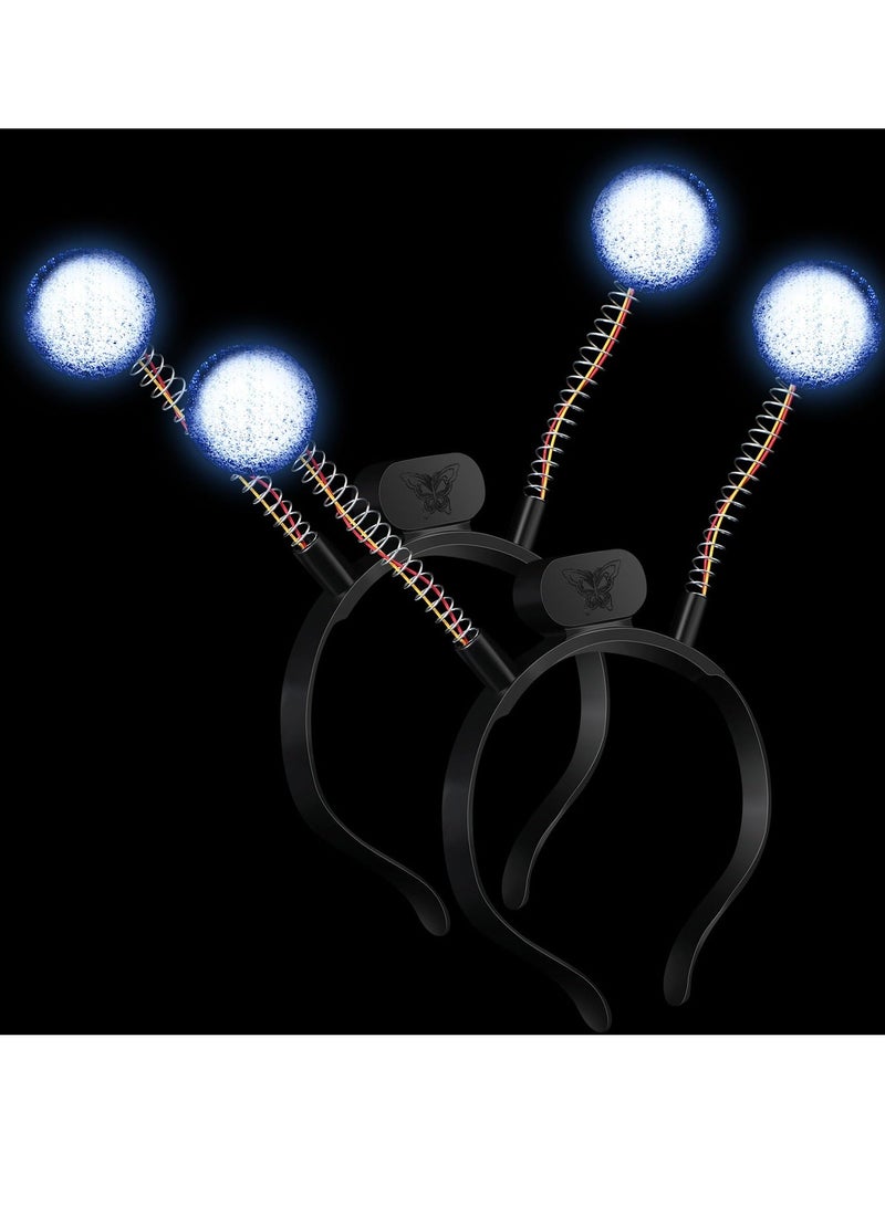 Loquat 2 Pcs Martian Antenna Headband, Light up Alien Headband Glitter Accessories for Party Cosplay - Image 1