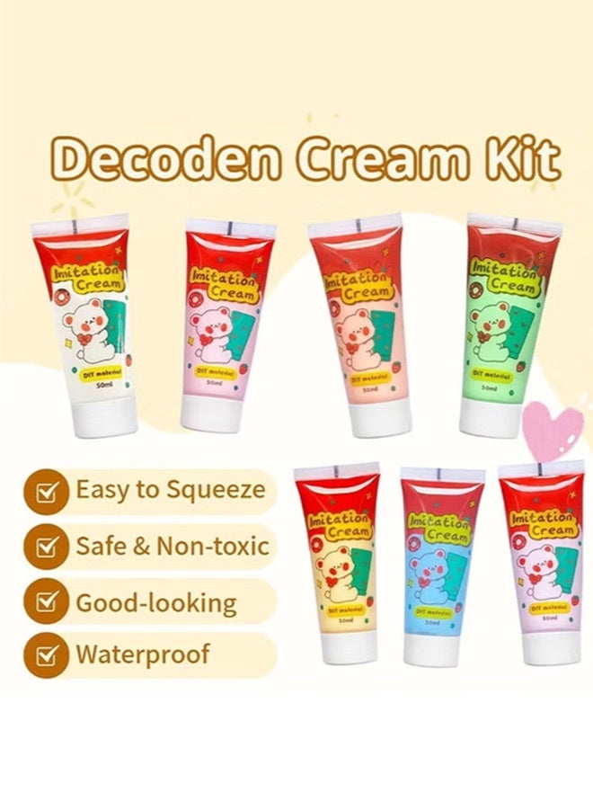 7 Colors Whipped Cream Glue, with Nozzle 3 Pack Decoration, Very Suitable for Making DIY Handicrafts(1.7 Oz) - Image 2