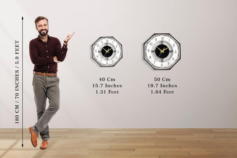 vissera Designer Metal Wall Clock for Living Room | Latest Antique Stylish Fancy Decorative Big Size Wall Watch for Bedroom, Office, Kitchen, Dining, Hall and Décor - Image 4
