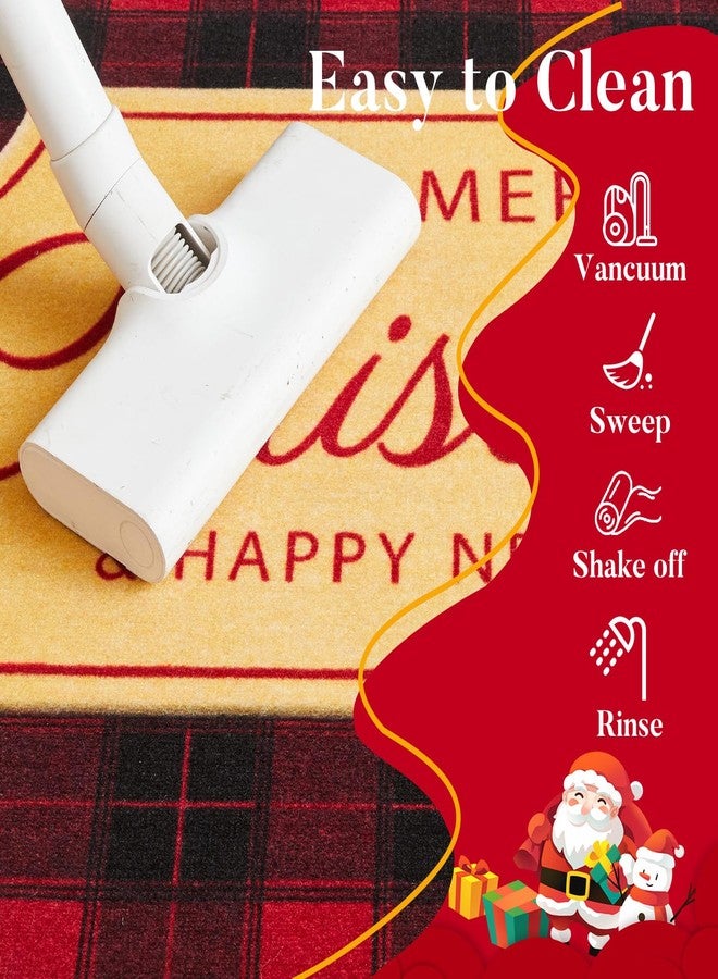 TYUU Christmas Doormat, Outdoor & Indoor Merry Christmas Door Mat Outside Holiday Door Mats for Front Door Entrances, 17"x30", Buffalo Plaid - Image 5