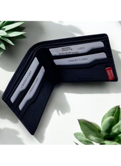 MARIO DRAFTS Mens Genuine Leather Bifold Wallet, Navy Blue  - Image 5