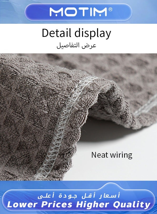 Motim Microfiber Hair Towel Quick Hair Drying Towel with Button Dry Hair Hat Bath Hair Cap Drying Hair Wrap Towels Super Absorbent Soft Lightweight Anti Frizz  - Image 2