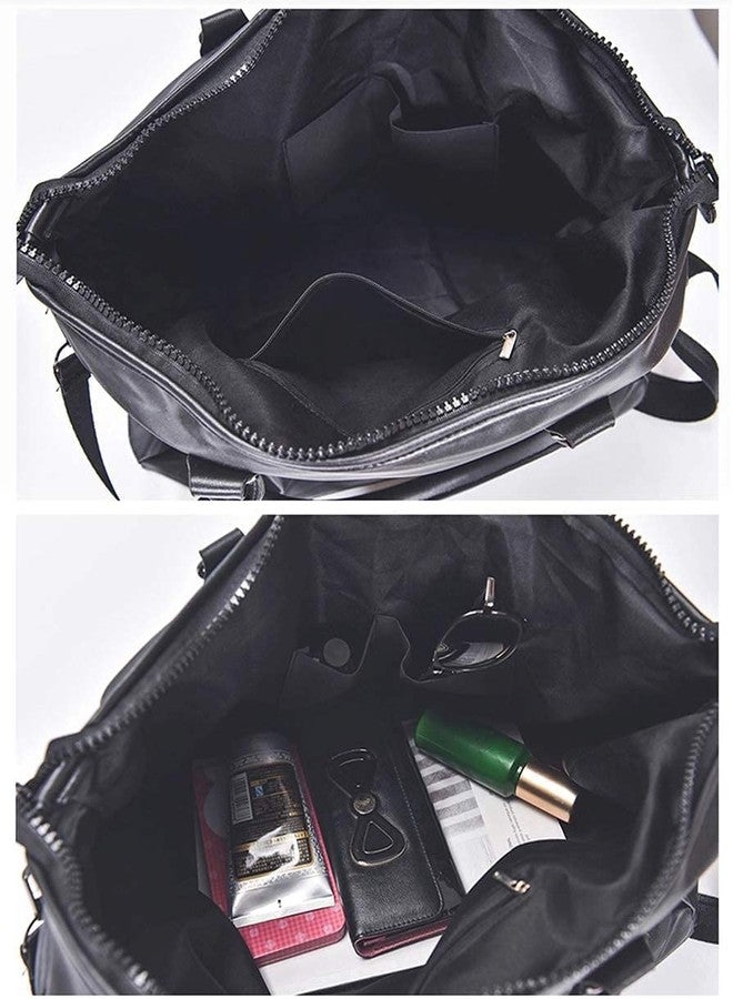 Firstdemand Polyester Luxury Water-Resistant Messenger Letter Striped Travel Sport Duffle Bag on Shoulder for Men, Women (Black) - Image 4