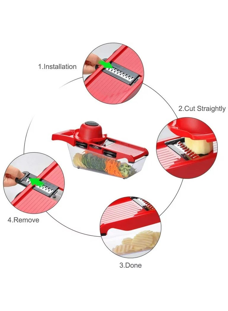 DubaiGallery 9 in 1 Multi Blade Slicer, Vegetable Chopper/Food Cutter/Julienne Grater, Professional Veggie Maker for Kitchen - Image 3