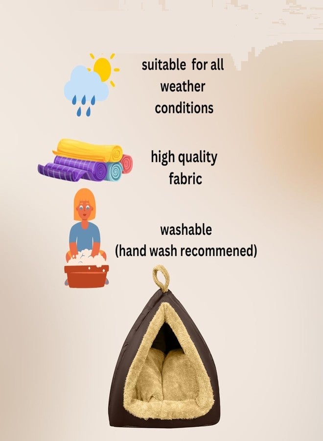 Fluffy's Dog Washable and cat Bed for Small & Medium Bed House |hut |cave |Toy Breeds |Indoor cat|Persian cat |Shih tzu Kitten |Puppy |pet |Tent |Kennel |Home (M, Brown) - Image 4