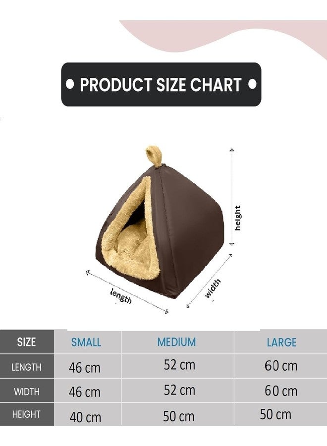 Fluffy's Dog Washable and cat Bed for Small & Medium Bed House |hut |cave |Toy Breeds |Indoor cat|Persian cat |Shih tzu Kitten |Puppy |pet |Tent |Kennel |Home (M, Brown) - Image 5
