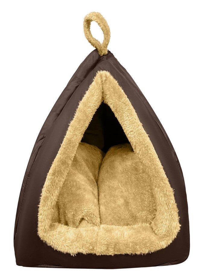 Fluffy's Dog Washable and cat Bed for Small & Medium Bed House |hut |cave |Toy Breeds |Indoor cat|Persian cat |Shih tzu Kitten |Puppy |pet |Tent |Kennel |Home (M, Brown) - Image 1