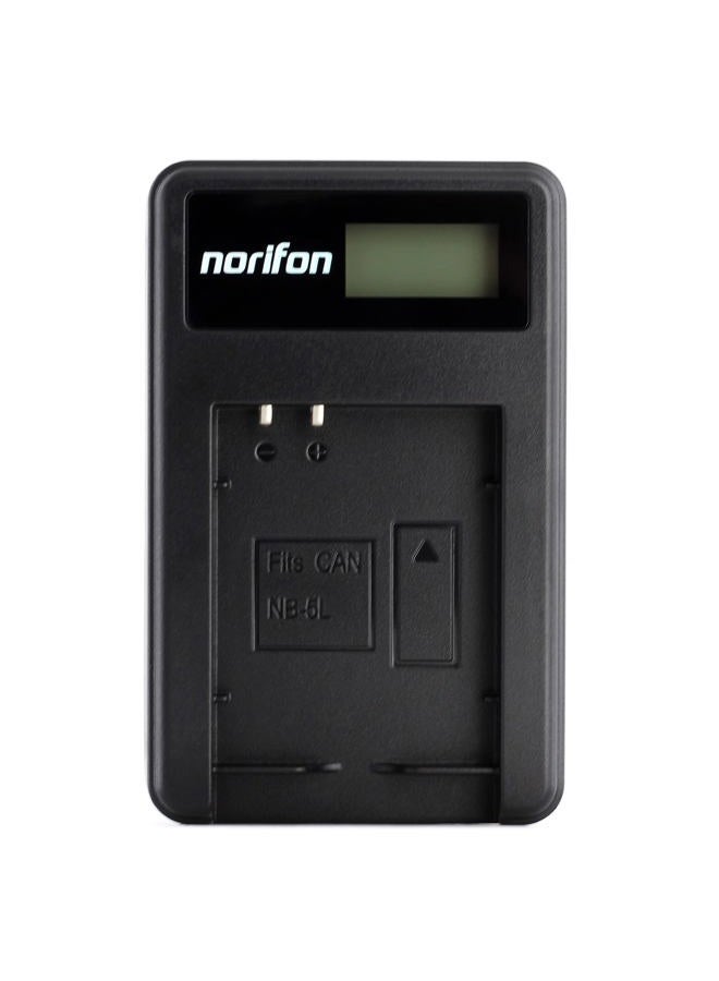 Norifon شاحن USB LCD NB-5L لكاميرات كانون باور شوت SD880 IS، SD850 IS، SD870 IS، SD800 IS، SD970 IS، SD990 IS، SD950 IS، SD900، SX230 HS، S110، ديجيتال IXUS 980 IS، 960 IS وأكثر - Image 1