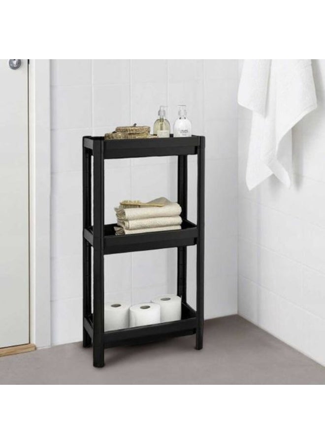مجال العربية وحدة رفوف فيسكين 3 طبقات، أسود، 36x23x70 سم - Image 4