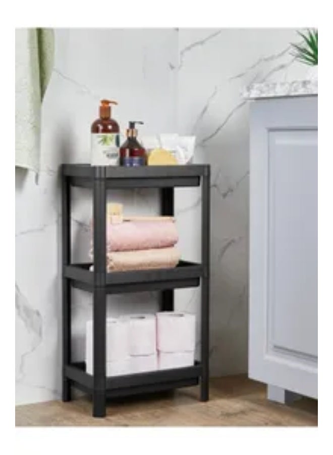 مجال العربية وحدة رفوف فيسكين 3 طبقات، أسود، 36x23x70 سم - Image 2