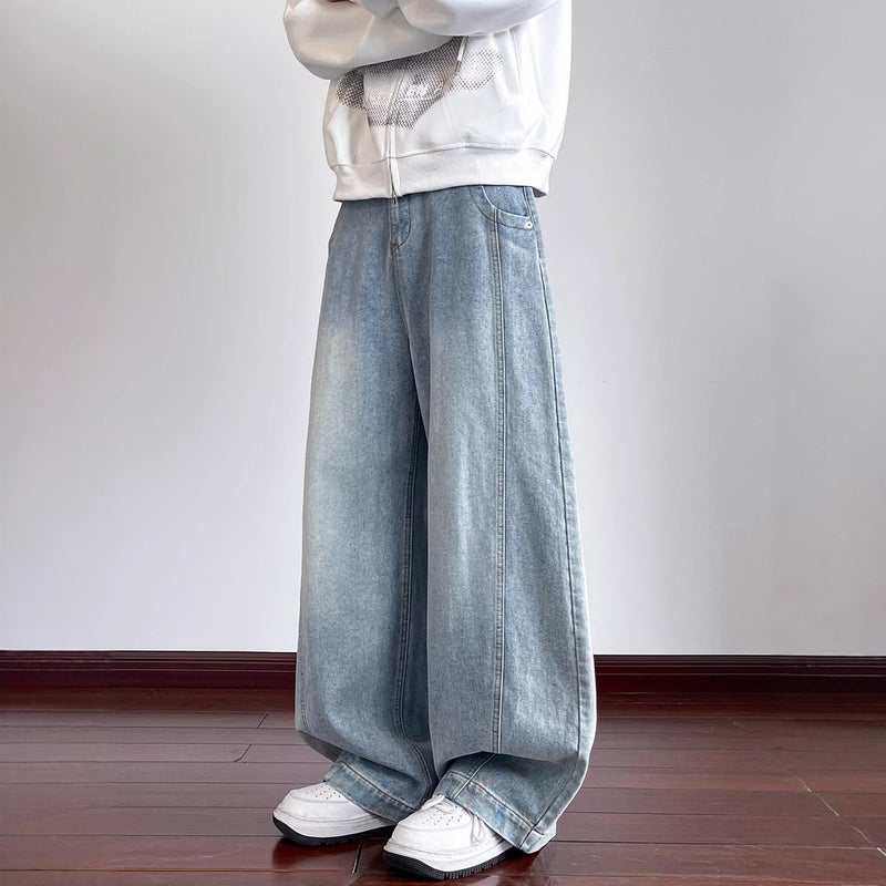 Unisex Classic Denim Jeans Loose Fit Daily Outdoor Wear - Image 3