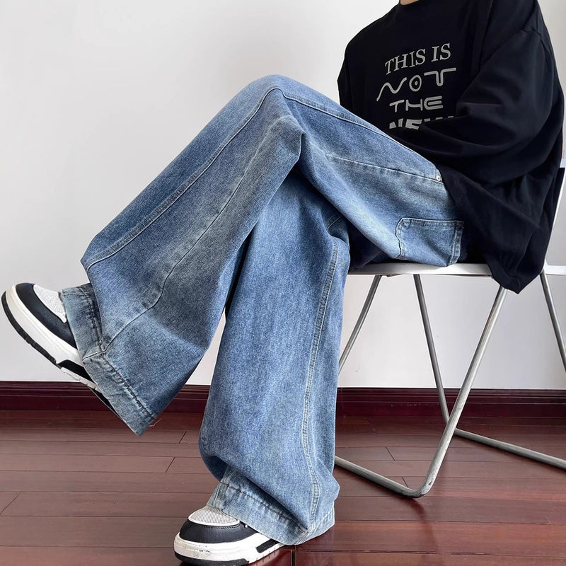 Unisex Classic Denim Jeans Loose Fit Daily Outdoor Wear - Image 4