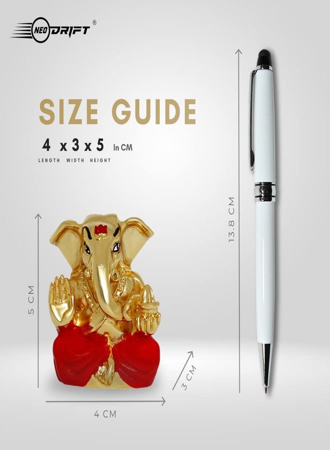 Neodrift Ganesh Idol for Car Dashboard (Real 24kt & 999 Silver Plated, Dual-Tone Gold & Silver) (Model ND06) - Enhance Your Drive - Image 4
