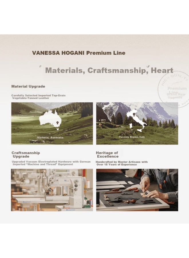 Vanessa Hogan Vh Women's Branch Casual Small Bag First Layer Vegetable Tanned Cowhide Light Luxury Crossbody Shoulder Bag Birthday Gift For Girlfriend - Image 3