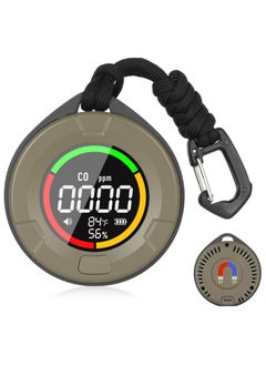 Portable Carbon Monoxide Detectors for Travel, 3-in-1 Mini Size Air Quality Monitor, Temperature/Humidity/Professional-Grade CO Gas Tester Detector, Alarm Sensor for Indoor Outdoor Camping RV Car