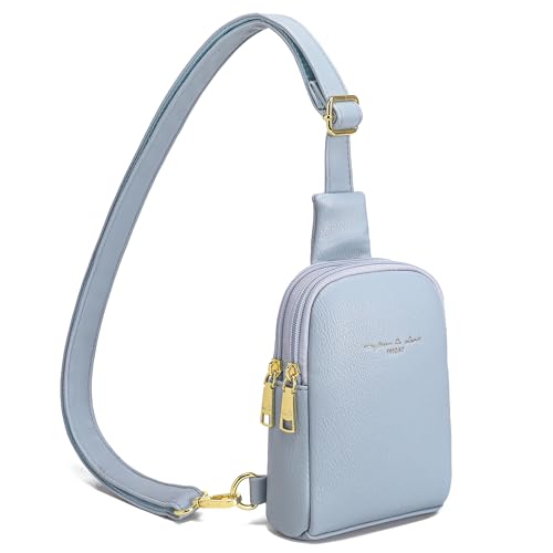 INICAT Women's Small Sling Bag, Lightweight Everyday Vegan Leather Crossbody Purse for Daily Essentials and Travel Light(blue) - Image 1