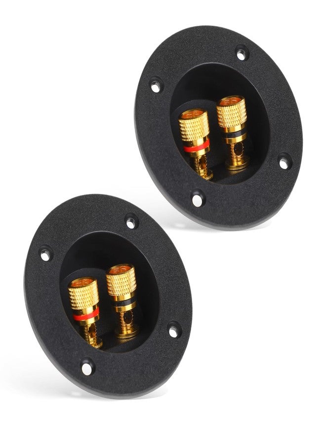 salbsever 2 Pcs Speaker Sub Box Terminals Cup for Subwoofer Box Black 3 Inch Round 2-Way Spring Loaded Jacks Wire Connector Binding Post Cup Connector Subwoofer Plug for Speaker Sub Home Car Stereo - Image 1