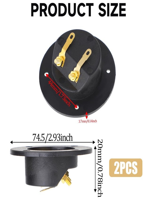 salbsever 2 Pcs Speaker Sub Box Terminals Cup for Subwoofer Box Black 3 Inch Round 2-Way Spring Loaded Jacks Wire Connector Binding Post Cup Connector Subwoofer Plug for Speaker Sub Home Car Stereo - Image 2
