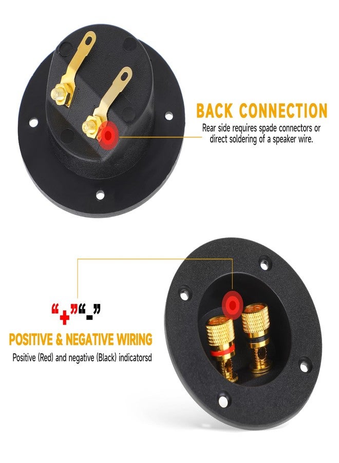 salbsever 2 Pcs Speaker Sub Box Terminals Cup for Subwoofer Box Black 3 Inch Round 2-Way Spring Loaded Jacks Wire Connector Binding Post Cup Connector Subwoofer Plug for Speaker Sub Home Car Stereo - Image 3