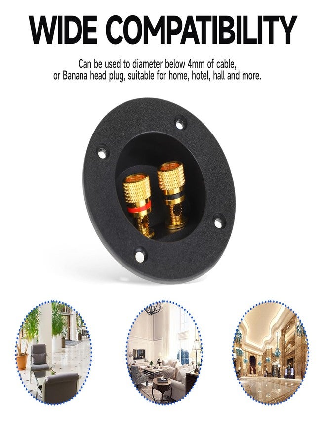 salbsever 2 Pcs Speaker Sub Box Terminals Cup for Subwoofer Box Black 3 Inch Round 2-Way Spring Loaded Jacks Wire Connector Binding Post Cup Connector Subwoofer Plug for Speaker Sub Home Car Stereo - Image 4
