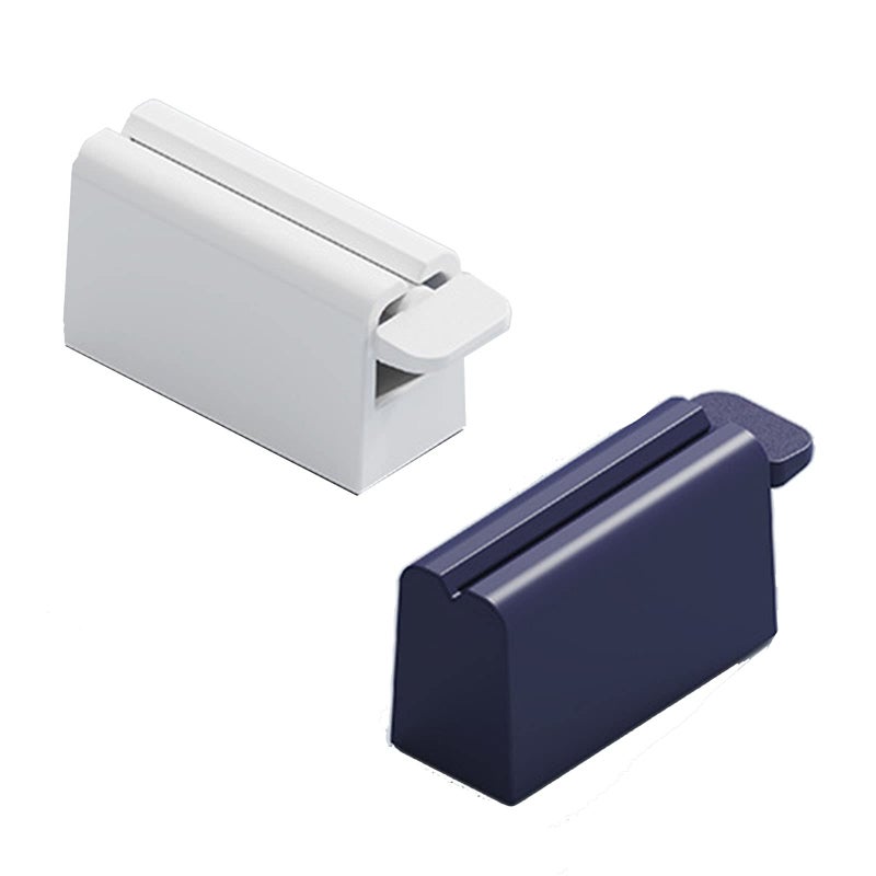 ISKYBOB Set of 2 Rolling Tube Toothpaste Squeezer Dispenser Toothpaste Seat Holder Stands WhiteNavy Blue - Image 3