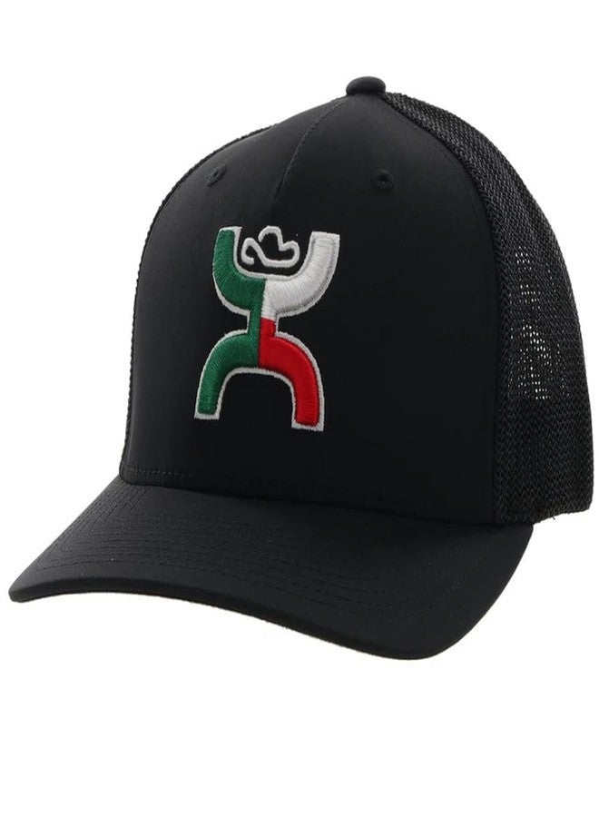 HOOEY Men's Boquillas Logo Embroidered Mesh Back Trucker Cap Black S M - Image 1