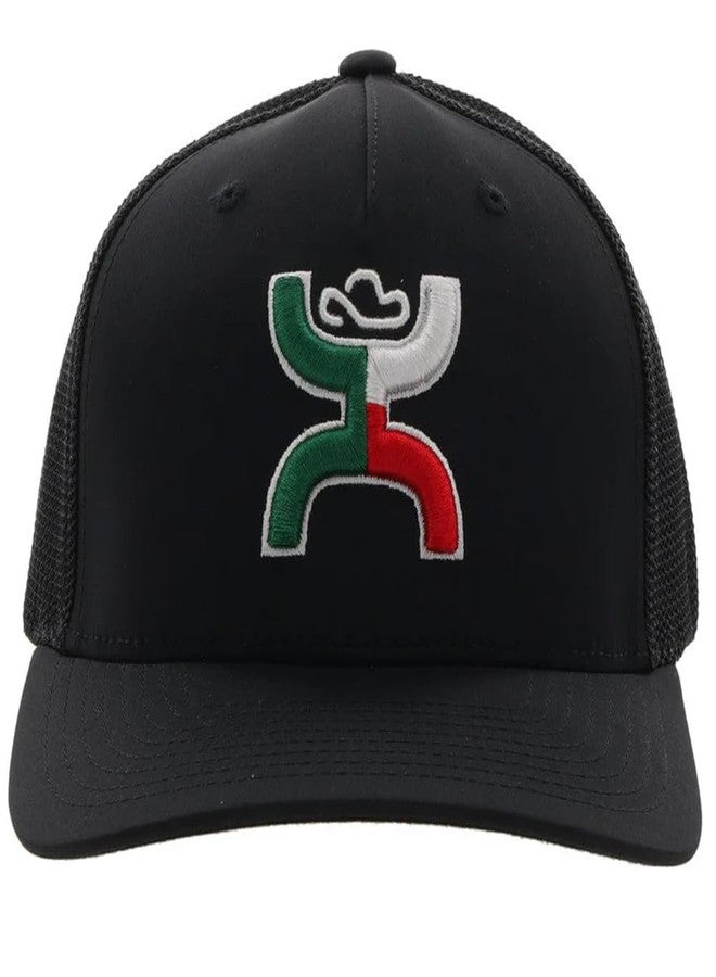 HOOEY Men's Boquillas Logo Embroidered Mesh Back Trucker Cap Black S M - Image 4